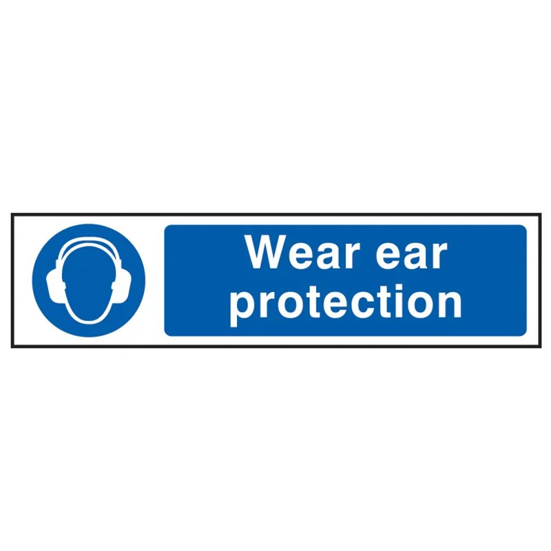 Scan Wear Ear Protection - PVC Sign 200 x 50mm - 5016