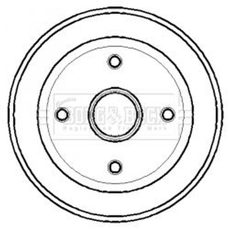 Borg & Beck Brake Drum Assembly Rear BBR7124