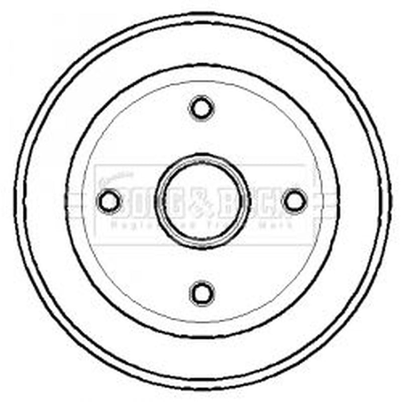 Borg & Beck Brake Drum Assembly Rear BBR7124