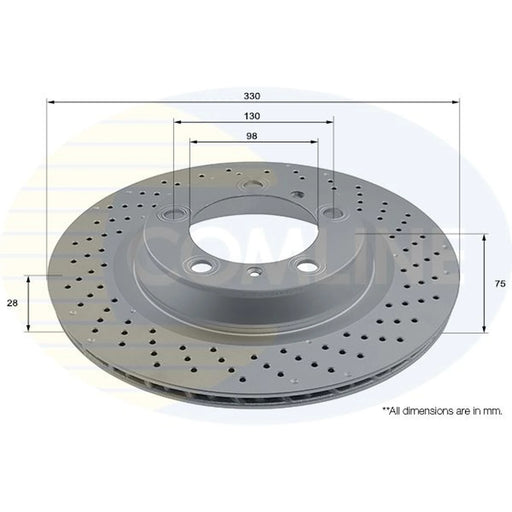 Comline 2 x Perforated/Vented Rear Brake Discs ADC2934VL