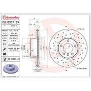 Brembo Xtra 2 x Perforated/Vented Front Brake Discs 09.B337.2X