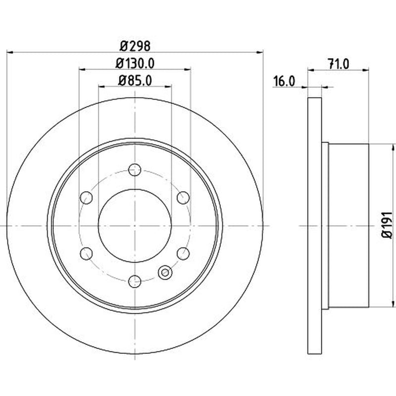 DON 2 x Solid Rear Brake Discs PCD18332