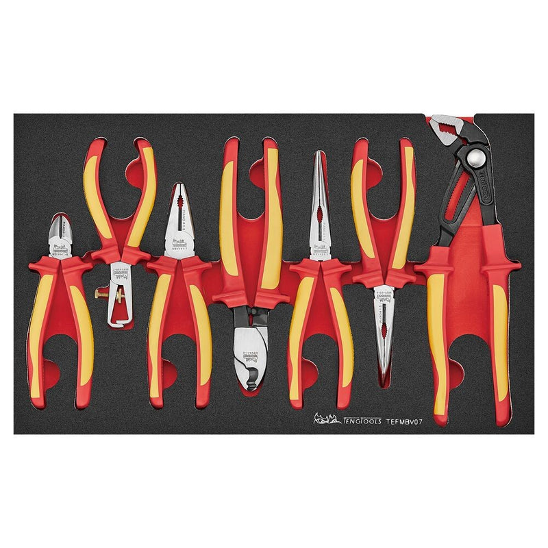 Teng Tools Insulated Plier Set FOAM3 7 Pieces
