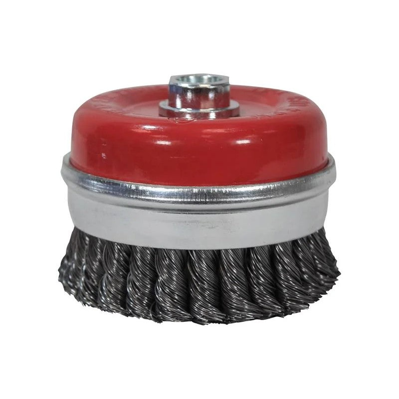 Faithfull Wire Cup Brush Twist Knot M14x2, 0.50mm Steel Wire 65-100mm