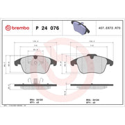 Brembo 4 x Front Brake Pad Set P24076X