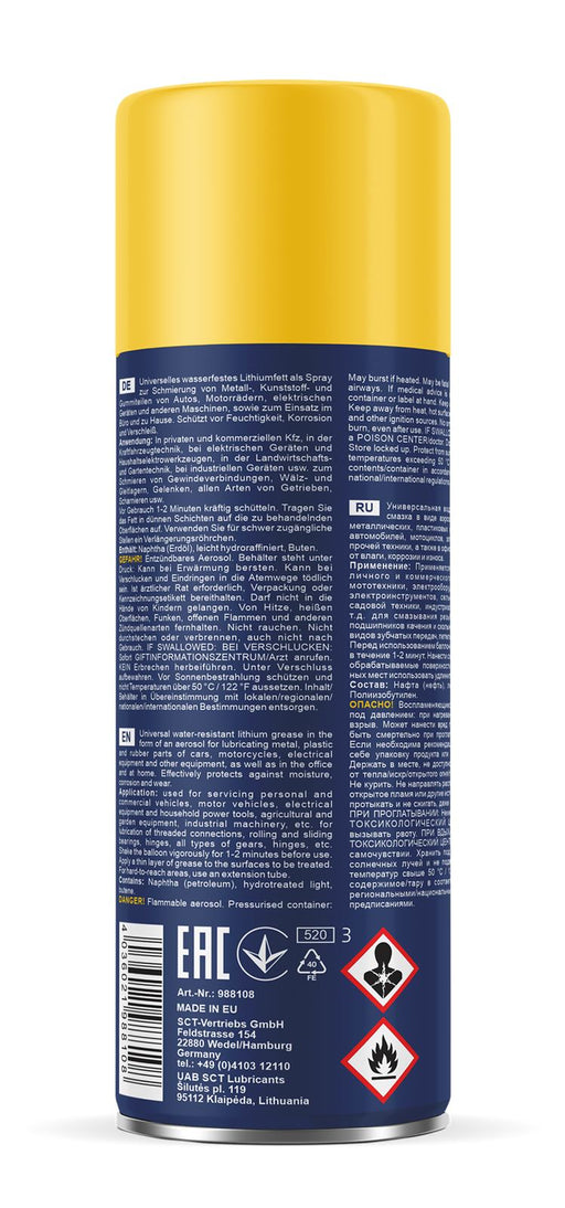 MANNOL High Performance Clear Grease Lubricant Spray Aerosol Lithium 400ml - MAN