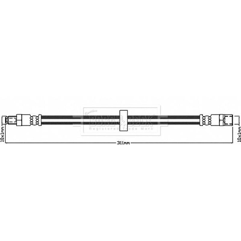 Borg & Beck Brake Hydraulic Hose Line Rear Left BBH8299