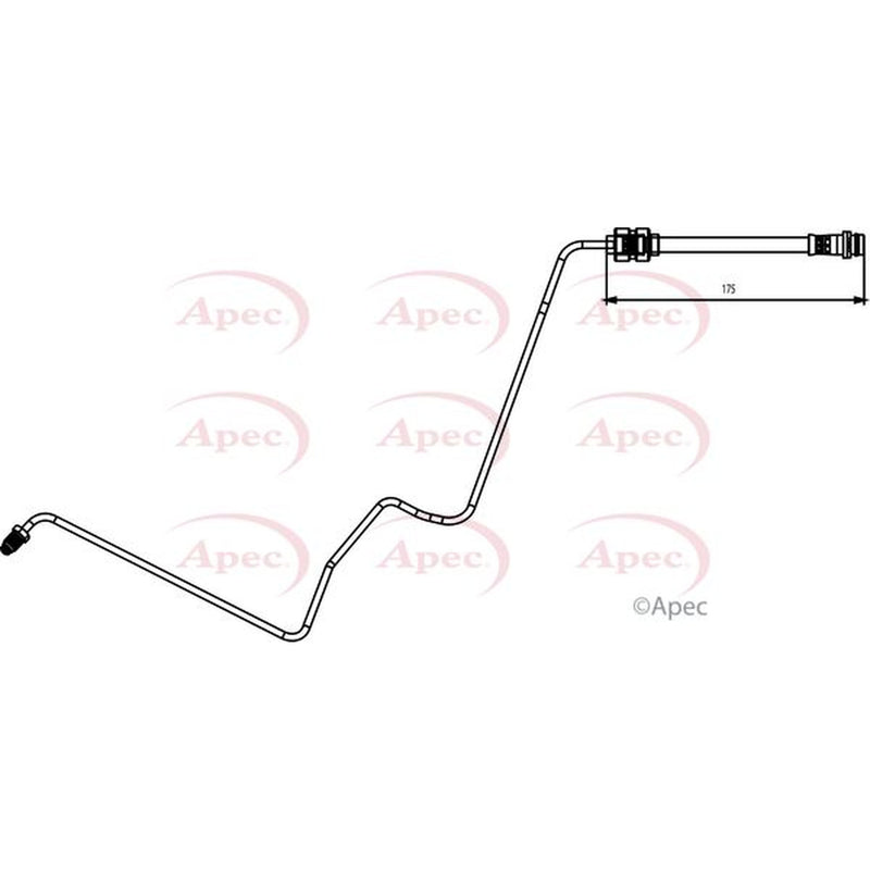 Apec Brake Hydraulic Hose Line Rear Right HOS3835