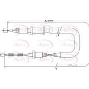 Apec Handbrake Cable Left Rear CAB1306