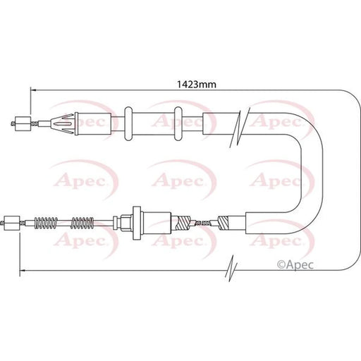 Apec Handbrake Cable Left Rear CAB1306