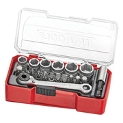 Teng Tools Socket Set 19 Pieces 1/4" Drive with Belt Clip