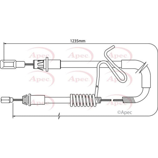 Apec Handbrake Cable Right Rear CAB1192