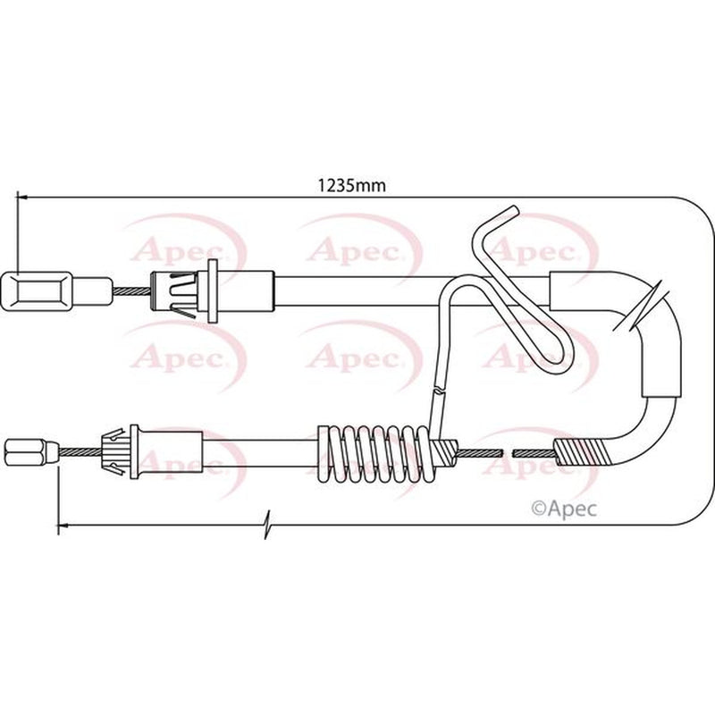 Apec Handbrake Cable Right Rear CAB1192