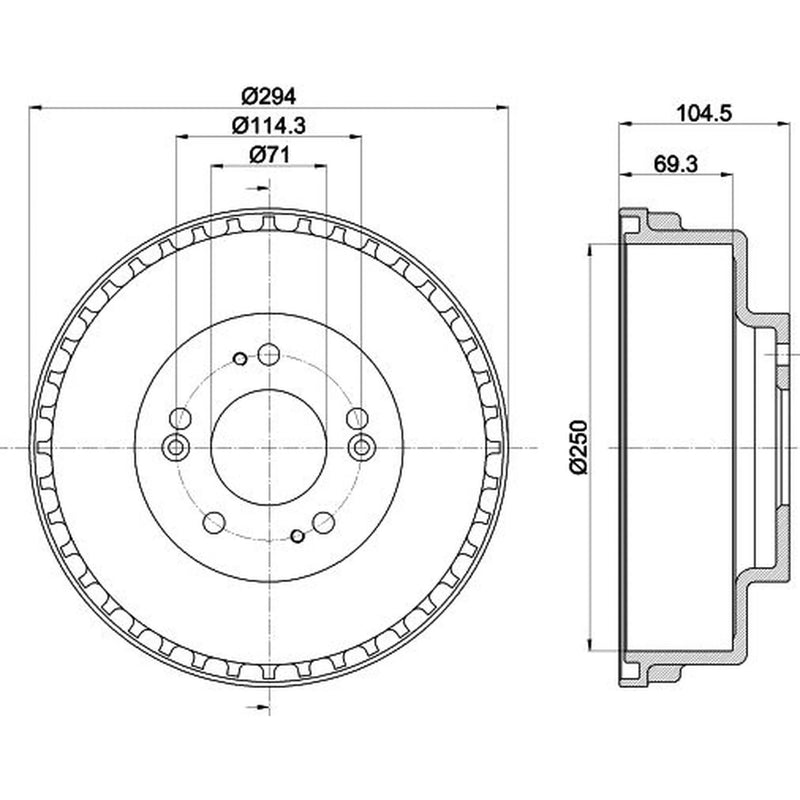 Mintex Brake Drum Assembly Rear MBD283