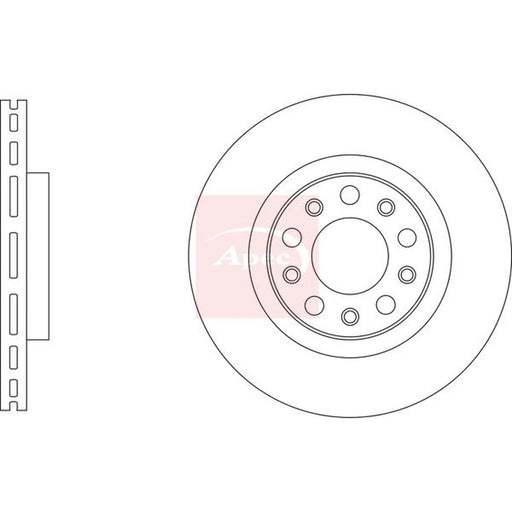 Apec 2 x Vented Front Brake Discs DSK4043