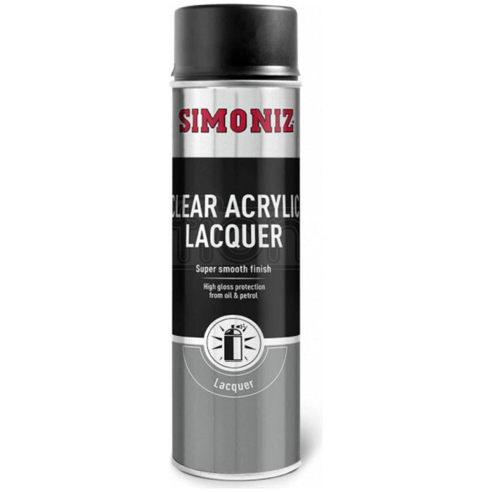 6x Simoniz Clear Acrylic Lacquer Smooth High Gloss Aerosol Spray Paint 500ml Simoniz  - Town Parts