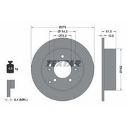 Textar 2 x Solid Rear Brake Discs 92185803