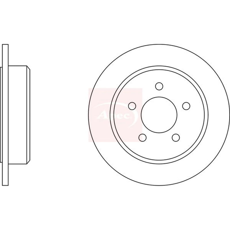 Apec 2 x Solid Rear Brake Discs DSK2069
