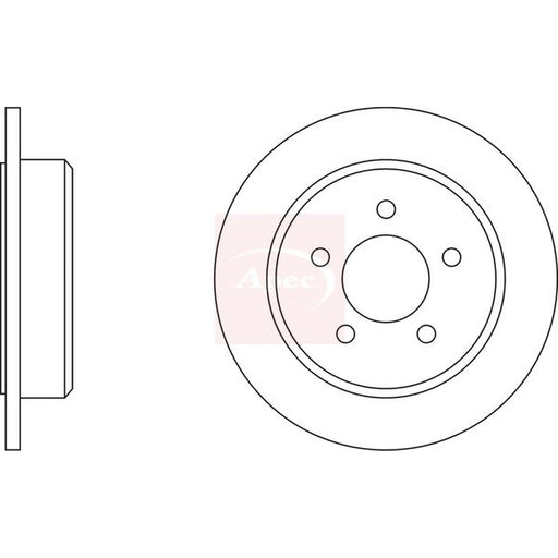 Apec 2 x Solid Rear Brake Discs DSK2069