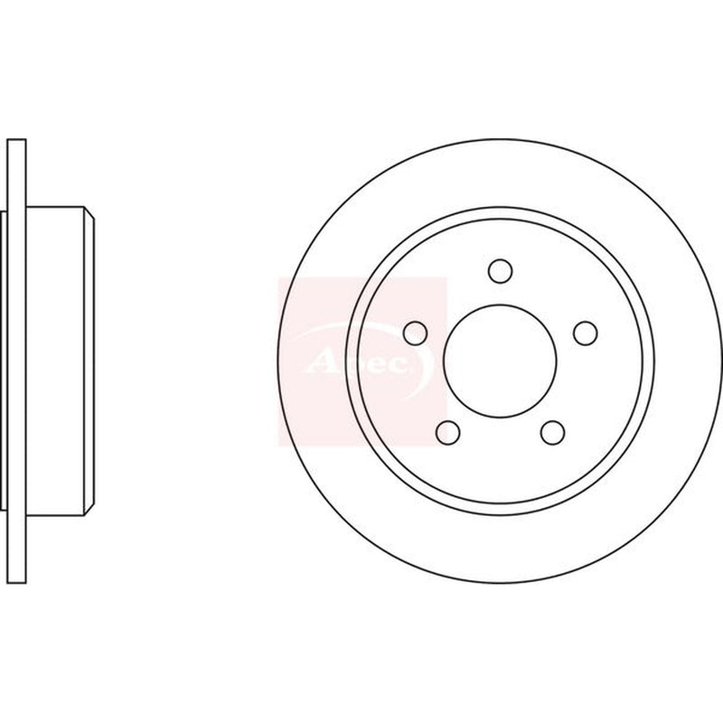 Apec 2 x Solid Rear Brake Discs DSK2069