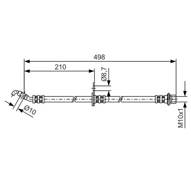 Bosch Brake Hydraulic Hose Line Rear Right 1 987 481 380
