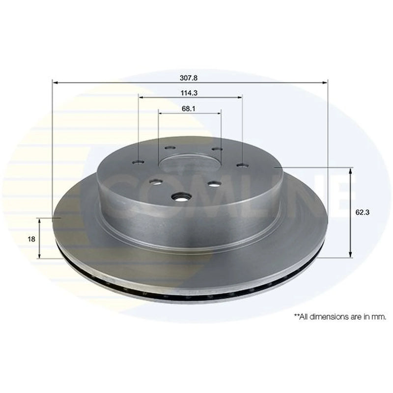 Comline 2 x Internally Vented Rear Brake Discs ADC0282V