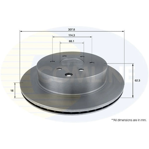Comline 2 x Internally Vented Rear Brake Discs ADC0282V