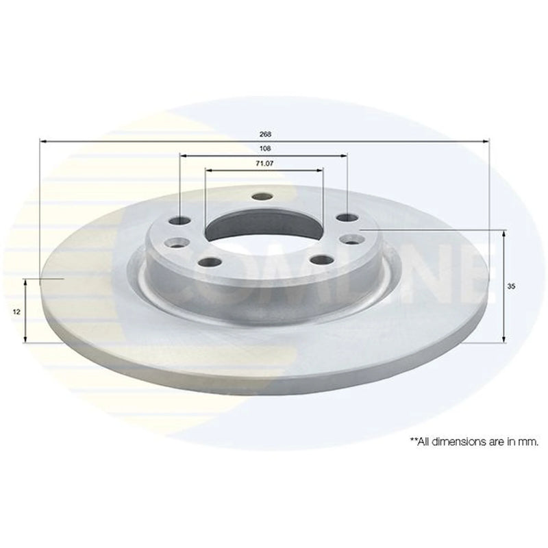 Comline 2 x Solid Rear Brake Discs ADC2723