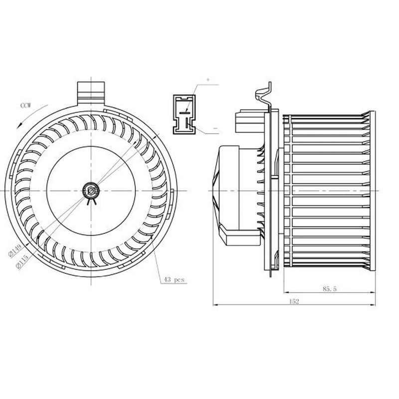NRF Heater Blower Fan Rear 34292