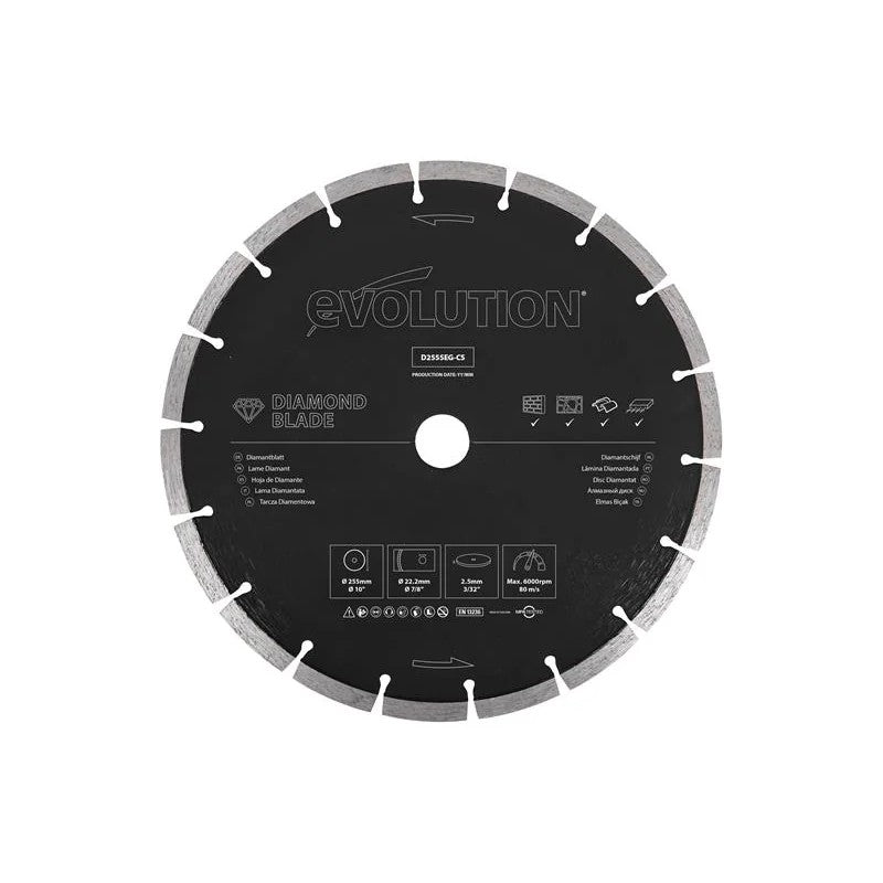 Evolution General Purpose Diamond Blade 255 x 22.2mm - D255SEG-CS