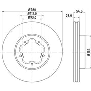 DON 2 x Internally Vented Front Brake Discs PCD18632
