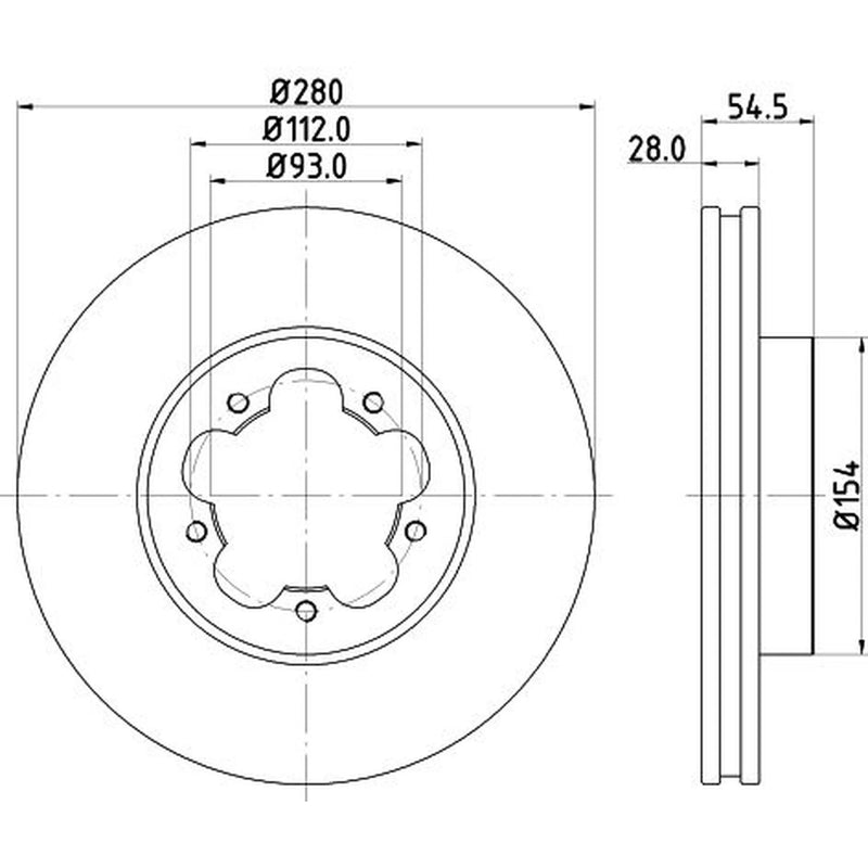 DON 2 x Internally Vented Front Brake Discs PCD18632