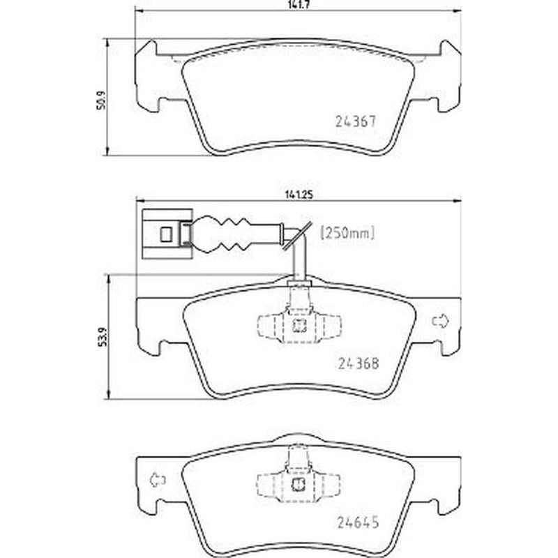 Brembo 4 x Rear Brake Pad Set P85163
