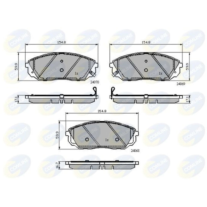 Comline 4 x Front Brake Pad Set CBP32013