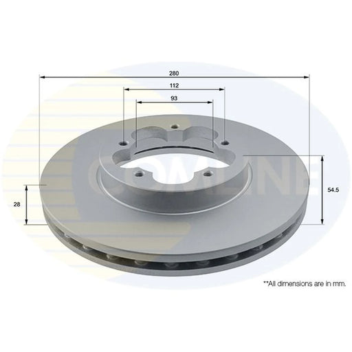 Comline 2 x Internally Vented Front Brake Discs ADC1234V