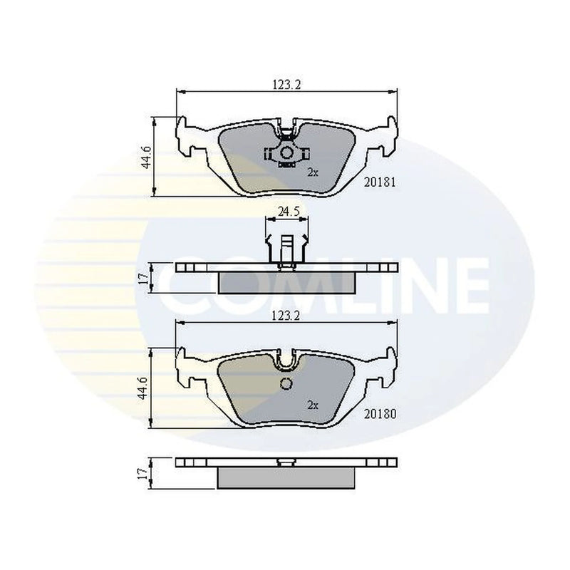 Comline 4 x Rear Brake Pad Set CBP0166