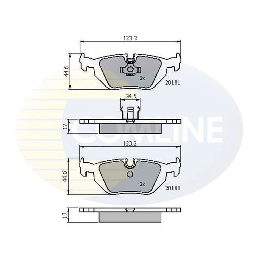 Comline 4 x Rear Brake Pad Set CBP0166