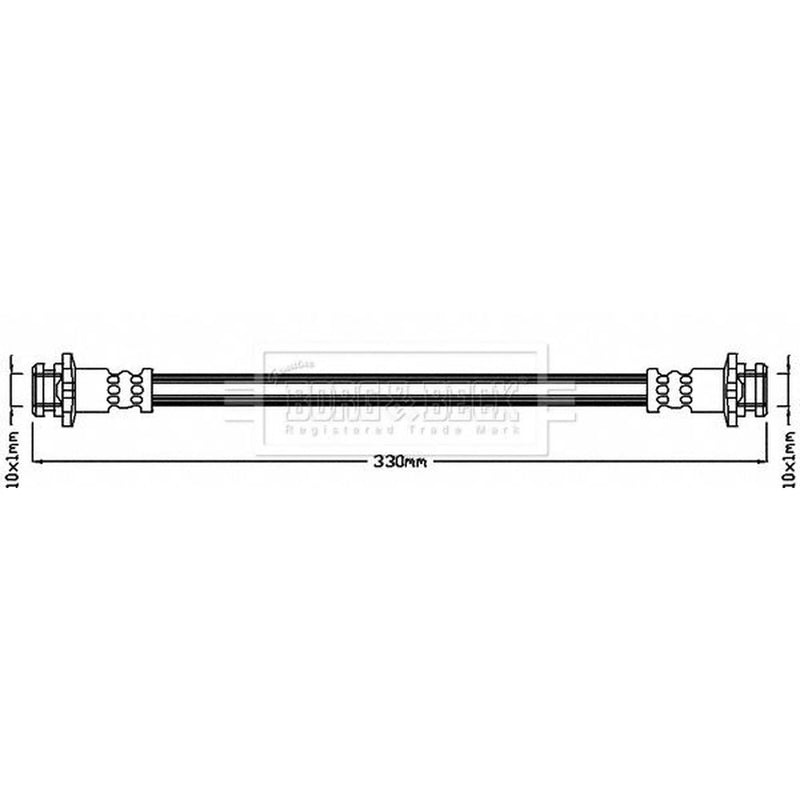 Borg & Beck Brake Hydraulic Hose Line Left BBH8046