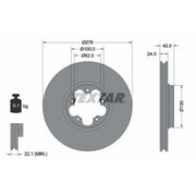 Textar 2 x Vented Front Brake Discs 92110003