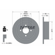 Textar 2 x Solid Rear Brake Discs 92019200