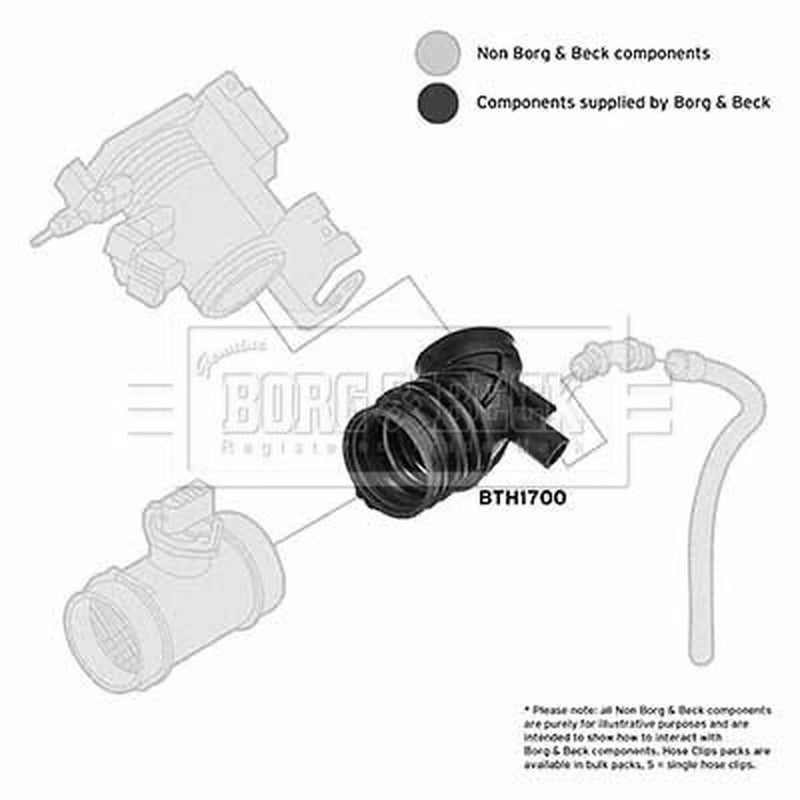 Borg & Beck Air Filter Intake Hose NBR (nitrile butadiene rubber) BTH1700