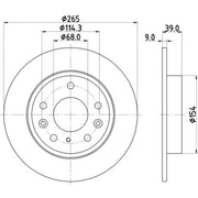 DON 2 x Solid Rear Brake Discs PCD21762