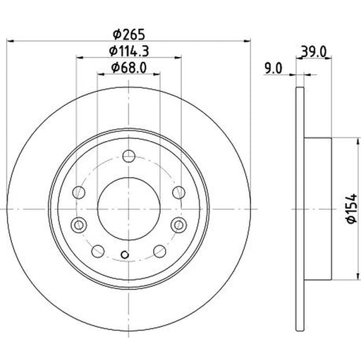 DON 2 x Solid Rear Brake Discs PCD21762