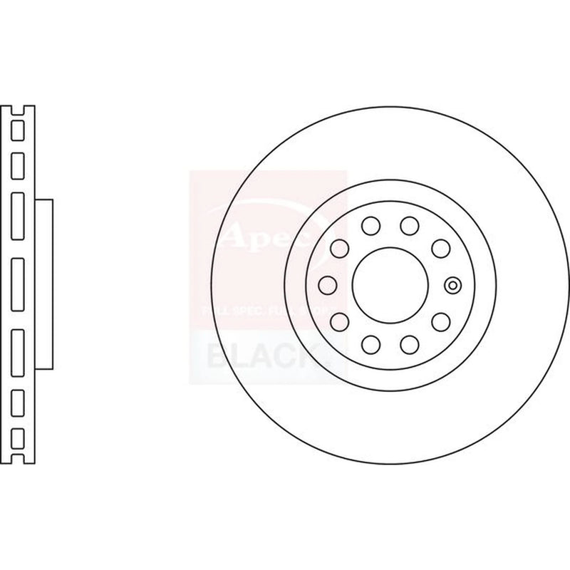 Apec 2 x Perforated/Vented Front Brake Discs DSK2285B