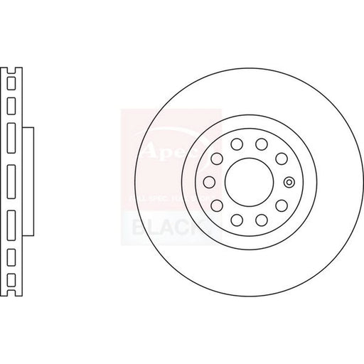 Apec 2 x Perforated/Vented Front Brake Discs DSK2285B