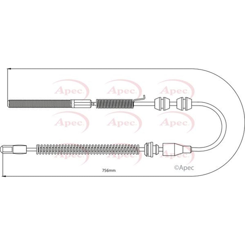 Apec Handbrake Cable Left Rear CAB1486