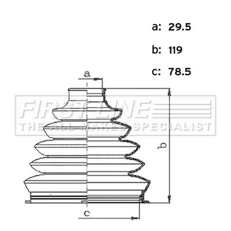 First Line Drive Shaft Bellow Kit Front Left Thermoplast FCB6443