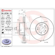Brembo 2 x Internally Vented Front Brake Discs 09.8726.10