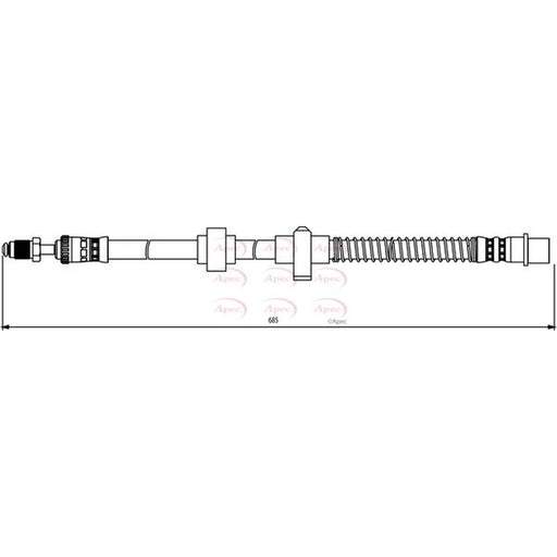 Apec Brake Hydraulic Hose Line Rear Right HOS3841