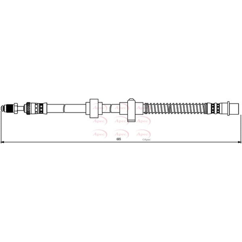 Apec Brake Hydraulic Hose Line Rear Right HOS3841